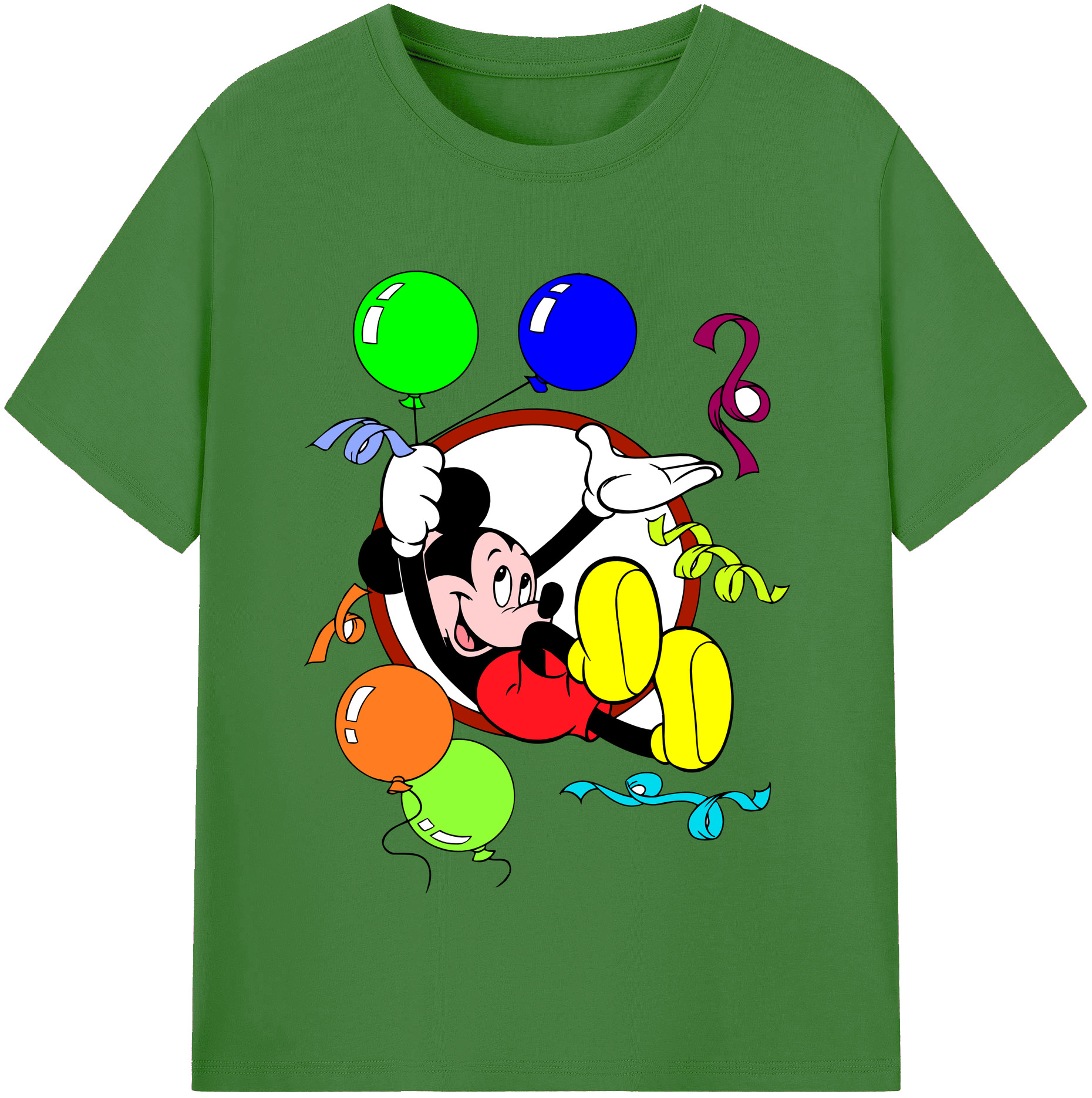 （画像用） ミッキーマウス Mickey Mouse レディースカジュアルプリントTシャツ（綿100％）
